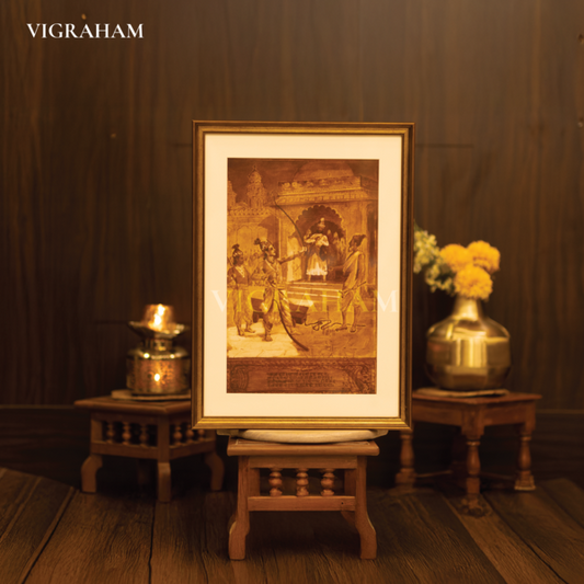 Rama breaks Shiva's bow to win the hand of sita - Raja Ravi Varma Painting