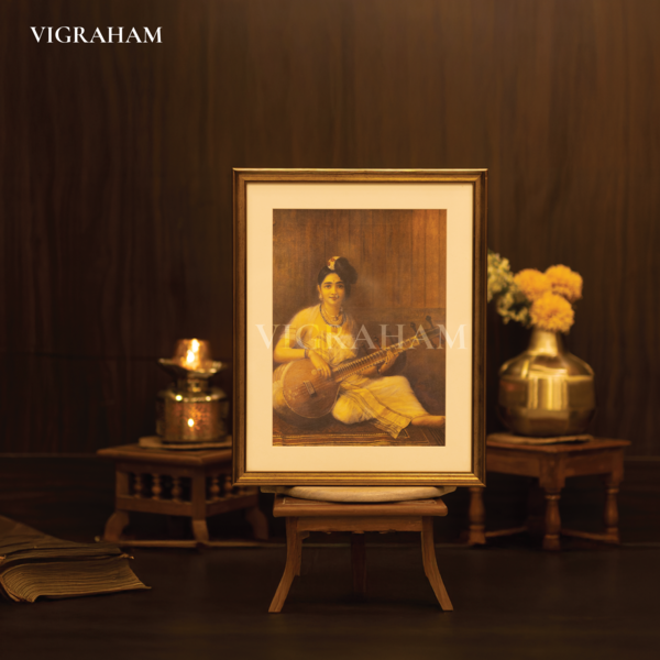 Malabar Lady with Veena (1900) - Raja Ravi Varma Painting