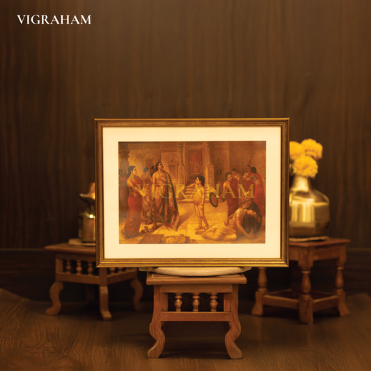 Mohini and Rugmangada to kill his own Son - Raja Ravi Varma Painting