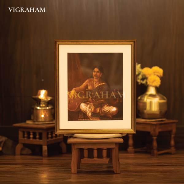 Malayali Lady Playing Veena - Raja Ravi Varma Painting