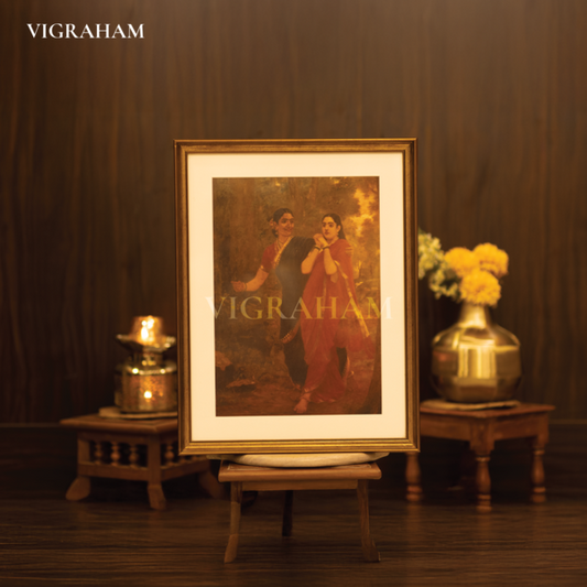 Draupadi and Simhika - Raja Ravi Varma Painting