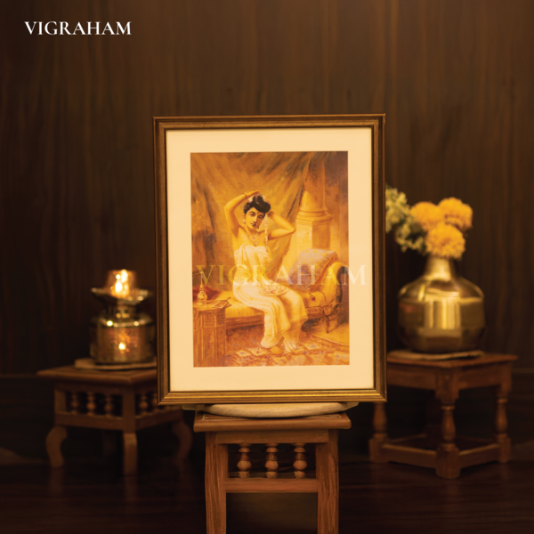 Malayali Lady with Jasmine - Raja Ravi Varma Painting