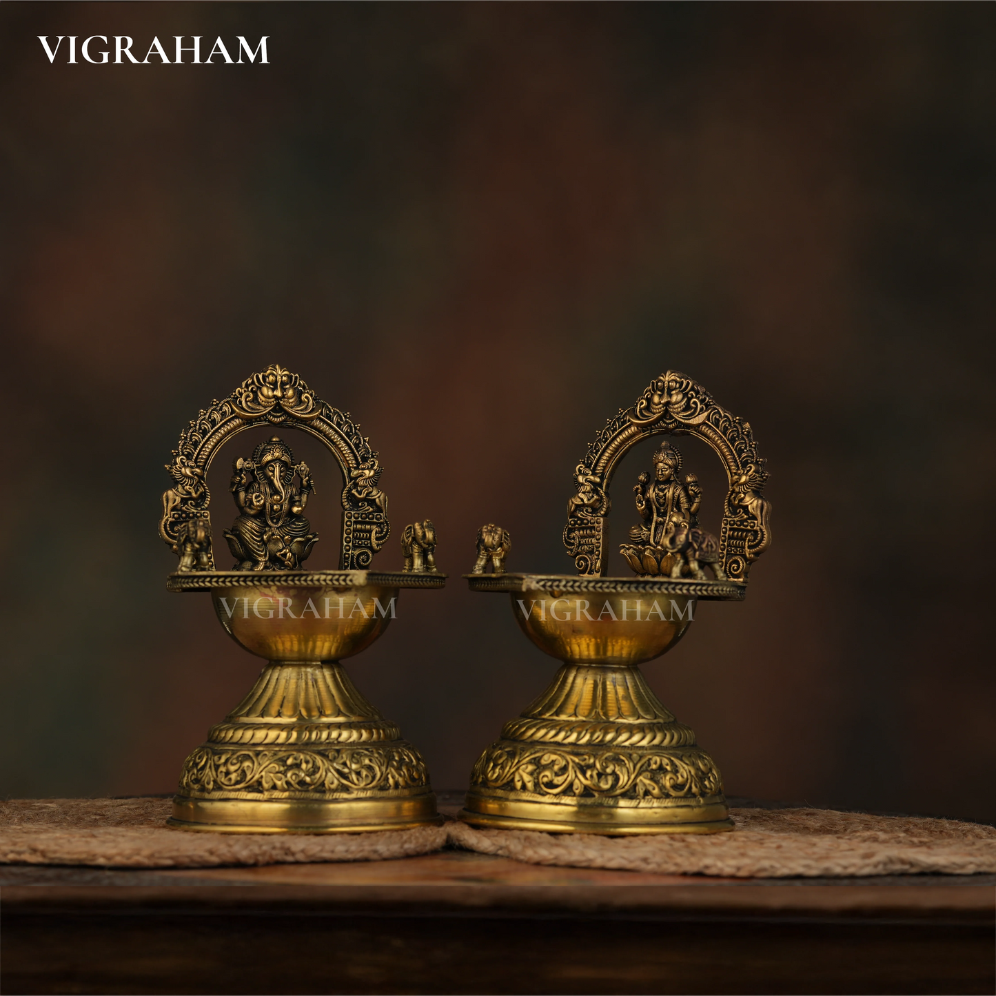 LAKSHMI GANESH COMBO LAMP (6 Inch)