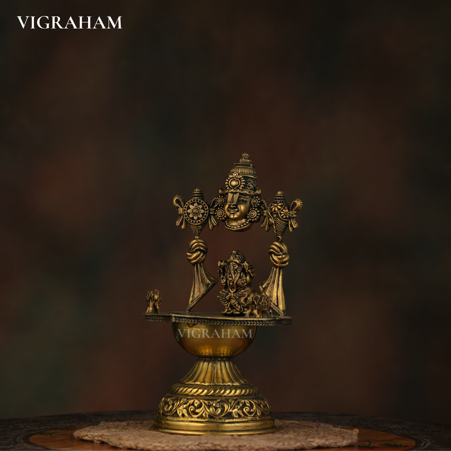 PERUMAL GANESH LAKSHMI LAMP COMBO (8 Inch)