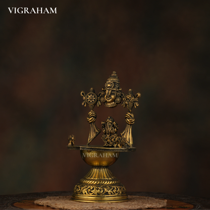 PERUMAL GANESH LAKSHMI LAMP COMBO (8 Inch)