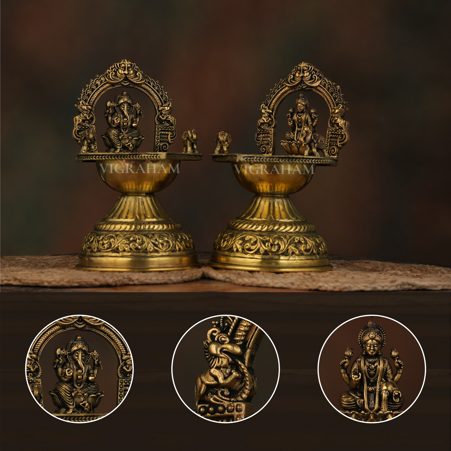 LAKSHMI GANESH COMBO LAMP (6 Inch)